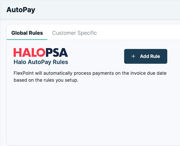 Halo AutoPay Settings